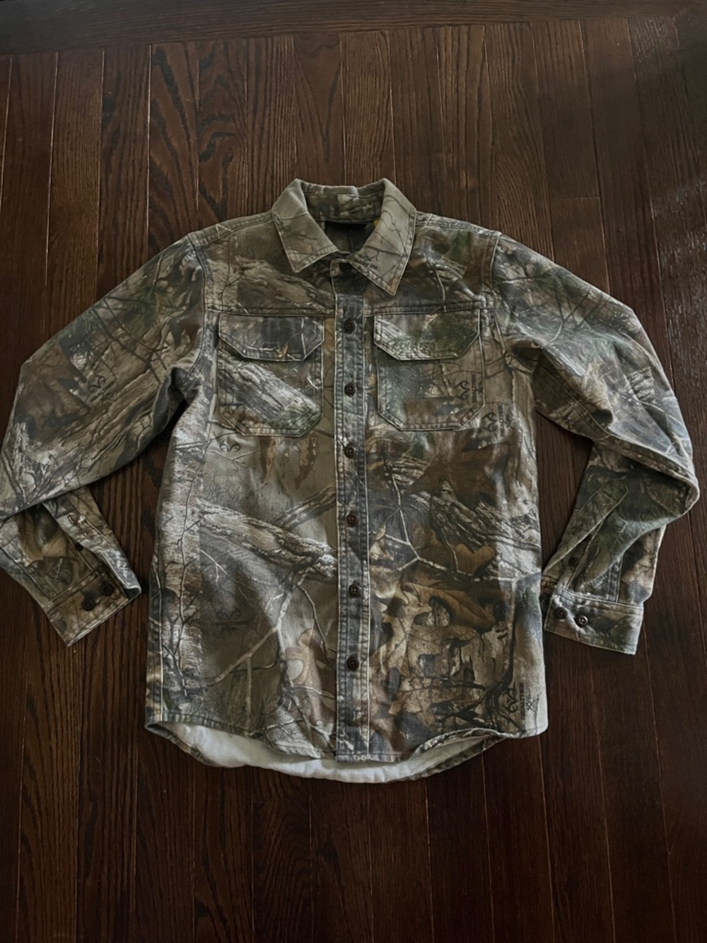 Camouflage Button-Up Shirt Jacket - Multi-Green